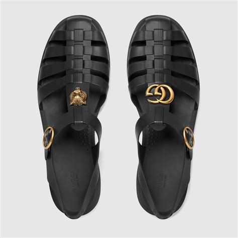 gucci dad sandals|gucci rubber buckle strap sandal.